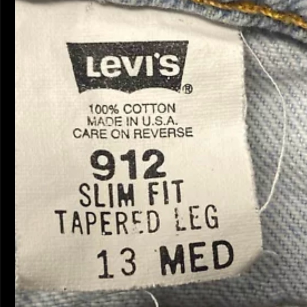 Vintage Levis 912 Orange Tab Jeans Tapered Slim Fit Made In USA - Picture 6 of 6